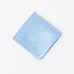 Silk Pocket Square // Powder Blue Dot