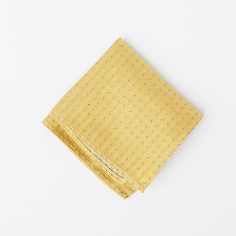 Silk Pocket Square // Yellow Pattern