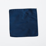Silk Pocket Square // Midnight Blue + Black Check
