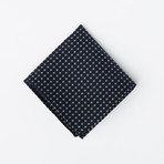 100% Silk Pocket Square // Navy + White Diamonds