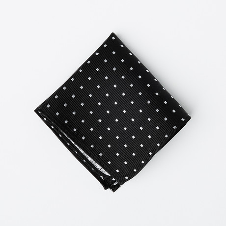 Silk Pocket Square // Black + White Squares