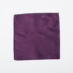 Silk Pocket Square // Purple + Navy Check