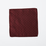 100% Silk Pocket Square // Maroon Polka Dot