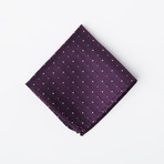 Silk Pocket Square // Purple Polka Dot