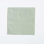 100% Silk Pocket Square // Muted Green + Blue