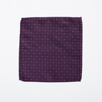 Silk Pocket Square // Purple Polka Dot