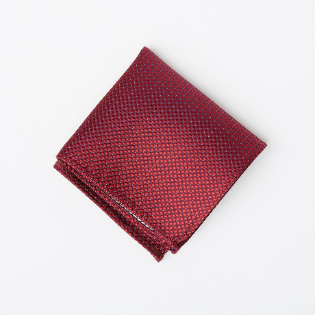 Silk Pocket Square // Ruby Red Polka Dot