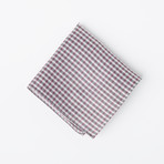 100% Silk Pocket Square // Muted Fushia Check