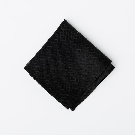Silk Pocket Square // Onyx Black Pattern
