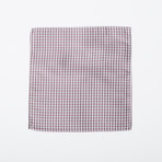 100% Silk Pocket Square // Muted Fushia Check