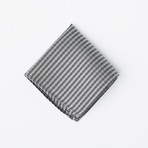 Silk Pocket Square // Grey + Black Pattern