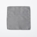 Silk Pocket Square // Grey + Black Pattern