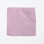 100% Silk Pocket Square // Muted Fushia and Blue Pattern