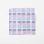 100% Silk Pocket Square // Muted Lavender Plaid