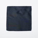 Silk Pocket Square // Navy + Blue Pattern