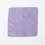 100% Silk Pocket Square // Lavender + Blue Pattenred