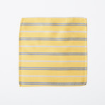 100% Silk Pocket Square // Yellow Stripes