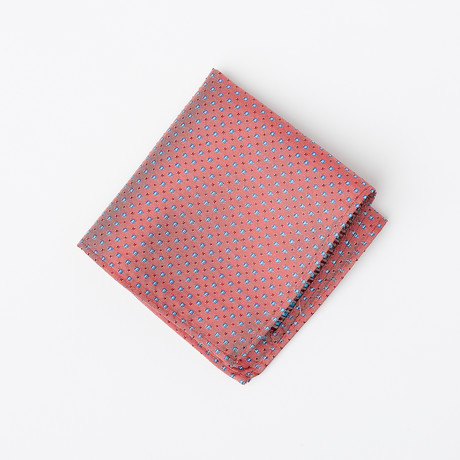 Silk Pocket Square // Muted Red Pattern