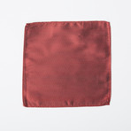 100% Silk Pocket Square // Ruby Red + White Polka Dots