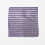 100% Silk Pocket Square // Muted Lavender + White Stripe