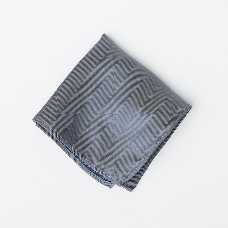 Silk Pocket Square // Muted Grey + Shadow Stripes