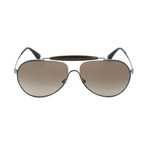 Prada // Men's Metal Aviator Sunglasses // Gunmetal + Gray Green Gradient