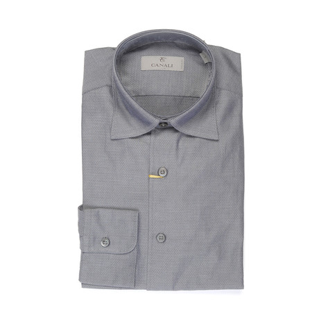 Textured Slim Fit Shirt // Gray (S)