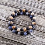 Anchor Beaded Duo Bracelet