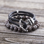 Leather Beaded Duo Bracelet