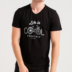 Life Is Everyday Slim Fit T-Shirt // Black (2XL)