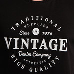 Vintage Denim Co. Slim Fit T-Shirt // Black (2XL)