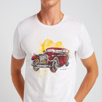 Vintage Car Slim Fit T-Shirt // White (M)