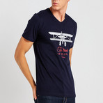 To Travel Slim Fit T-Shirt // Navy Blue (M)