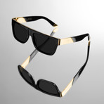 Unisex 22 Sunglasses // Black + Gold