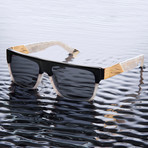 Unisex 22 Sunglasses // Black + White Marble