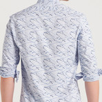 Paint Lines Slim Fit Shirt // Light Blue (XL)