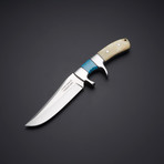 D2 Blue Turquoise Stone + Camel Bone Sub Hunter Knife