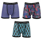 Intrepid Moisture Wicking Boxer Brief // Blue + Light Blue + Turquoise // Pack of 3 (2XL)