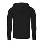 Kapuzen Vertical Zip Sweater // Black + Aqua (S)