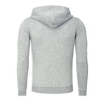 Kapuzen Vertical Zip Sweater // Gray + Black (L)