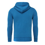 Kapuzen Vertical Zip Sweater // Blue (XL)