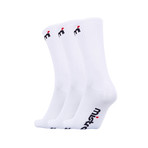 Mistral // Basic Logo Crew Socks // Set Of 3 (White)