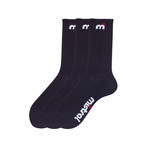 Mistral // Basic Logo Crew Socks // Set Of 3 (White)