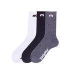 Mistral // Basic Logo Crew Socks // Set Of 3 (White)
