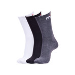 Mistral // Basic Logo Crew Socks // Set Of 3 (White)