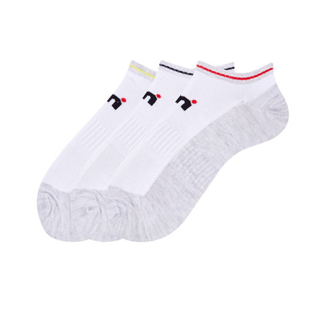 Mistral // Mens Sport Sole No Show Socks // Set Of 3 (White)