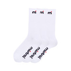 Mistral // Basic Logo Crew Socks // Set Of 3 (White)