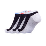 Mistral // Mens Sport Sole No Show Socks // Set Of 3 (White)