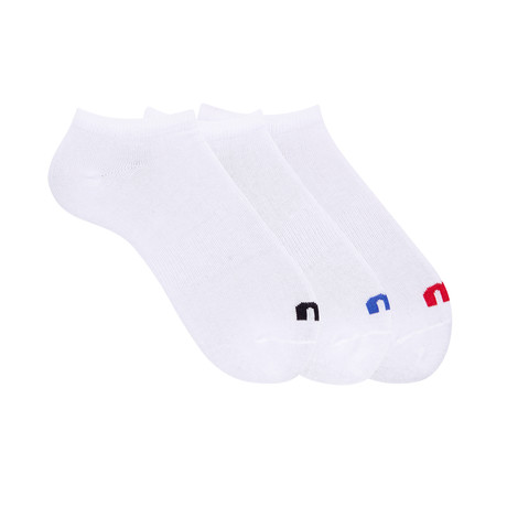 Mistral // Unisex No Show Basic Socks // Set Of 3 (White)