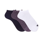 Mistral // Unisex No Show Basic Socks // Set Of 3 (White)